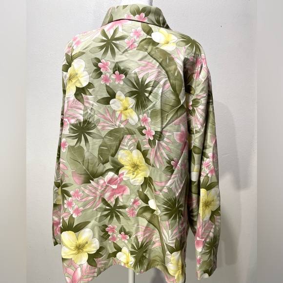 Pendleton shirt button up silk blend floral spring summer women’s 20W - Picture 6 of 10